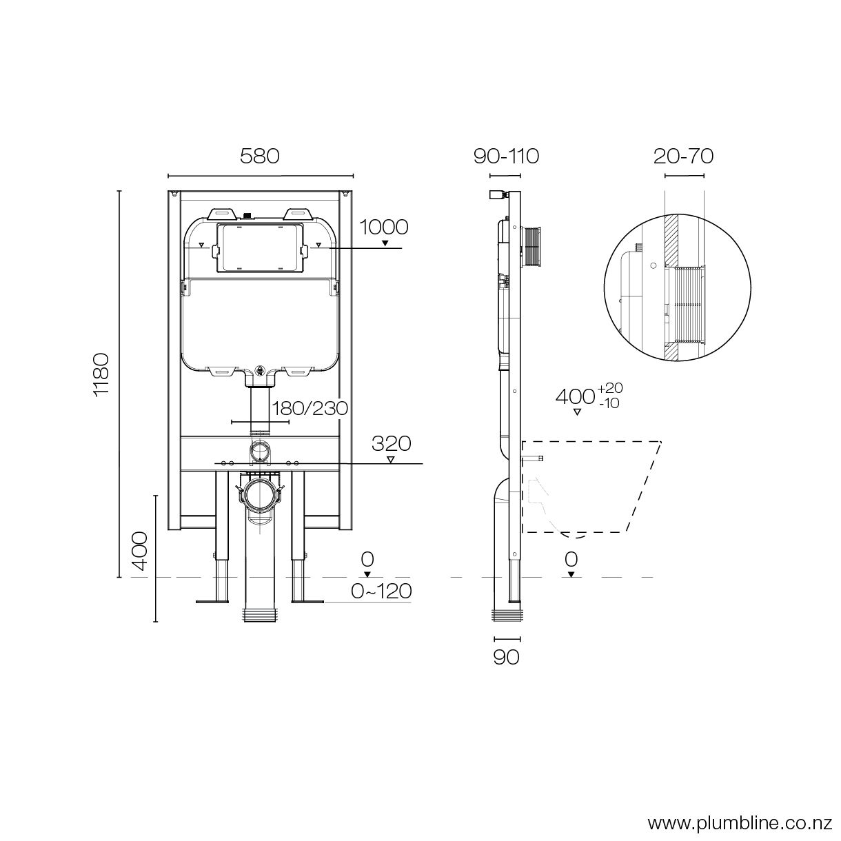 plumbline-progetto-s20-slim-full-frame-inwall-cistern-for-wallhung-toilet-pan-spec-sheet