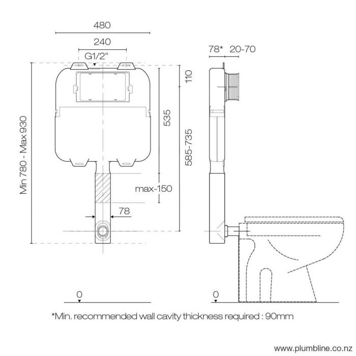 speedo-slim-pneumatic-inwall-cistern-spec-sheet