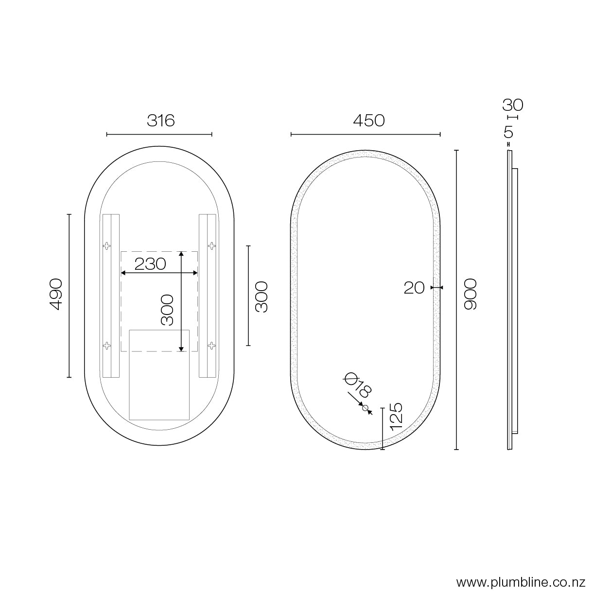 plumbline-starlight-pill-450-led-mirror-spec-sheet