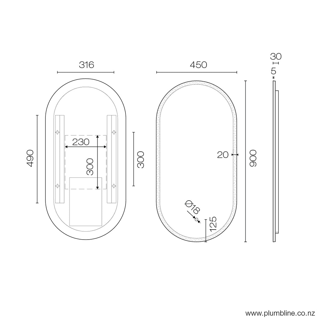 plumbline-starlight-pill-450-led-mirror-spec-sheet