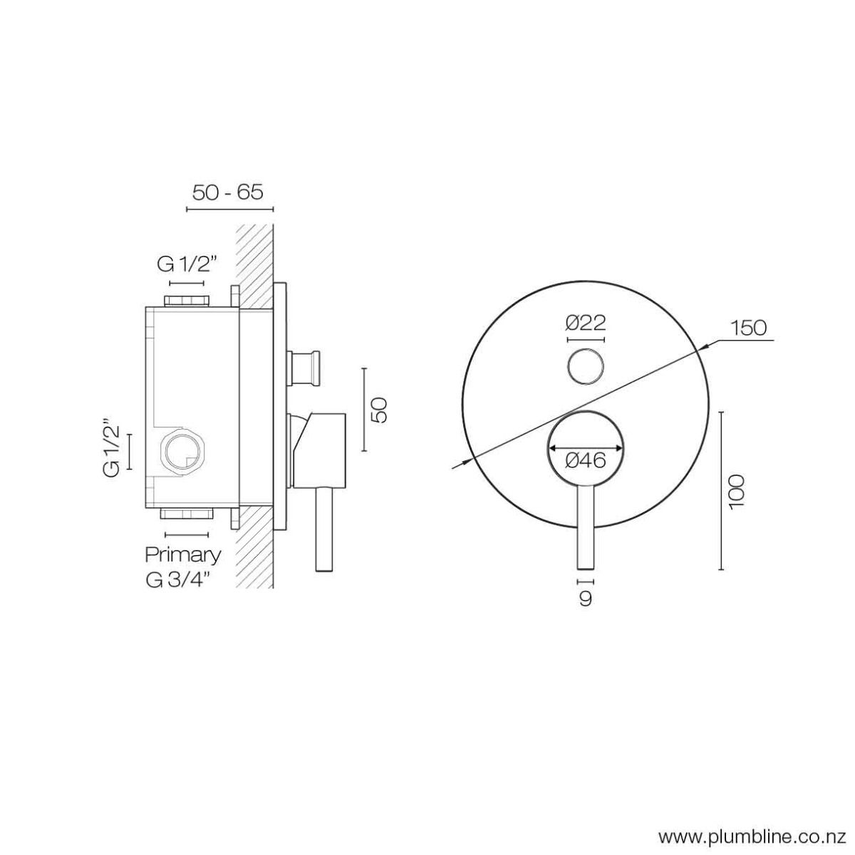 PLUMBLINE SWISS DIVERTER MIXER BRUSHED STAINLESS