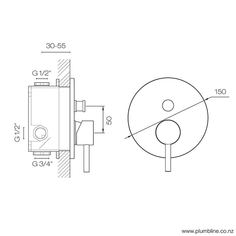 PLUMBLINE TUBE DIVERTER MIXER