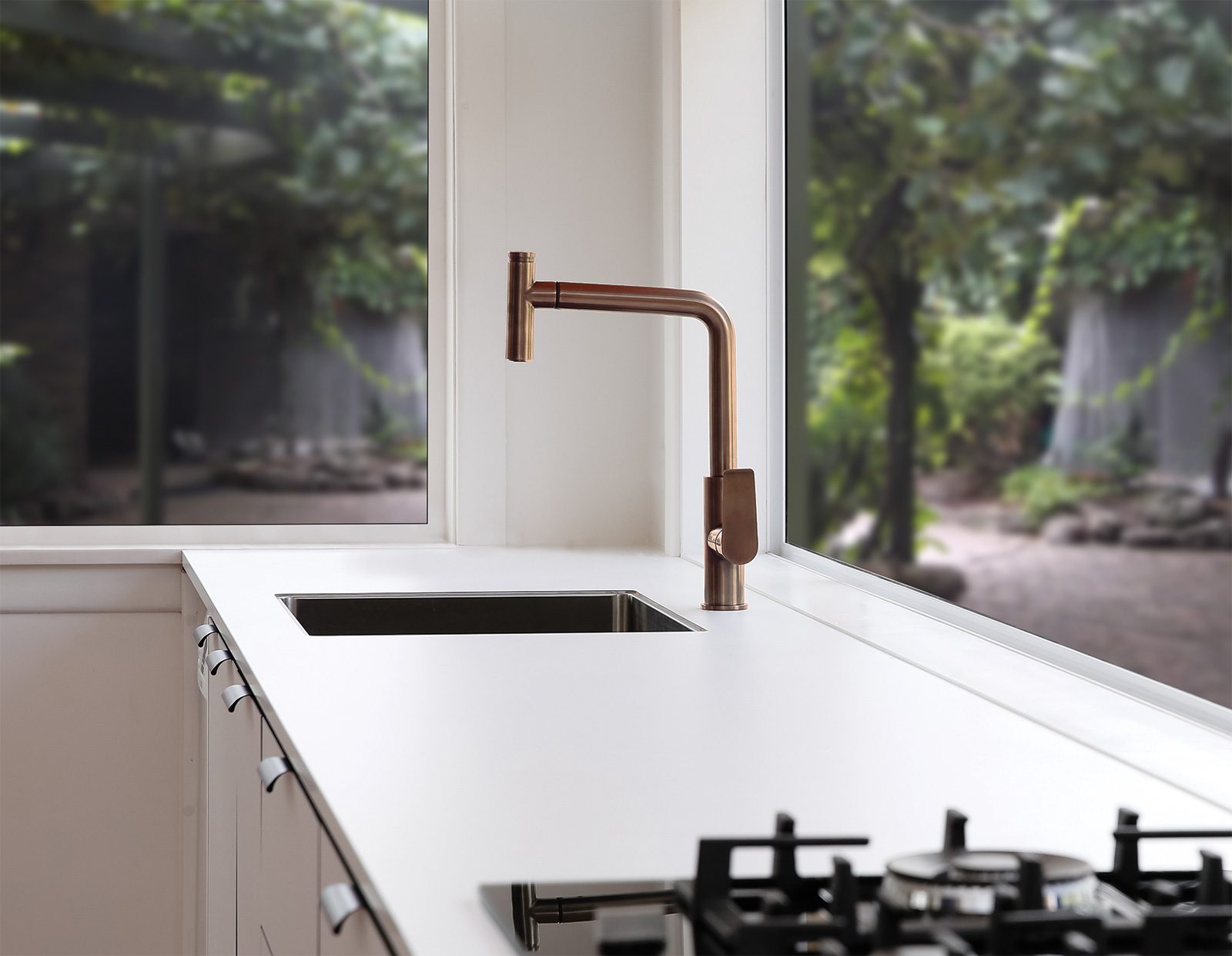 VODA OLYMPIA GOOSENECK PULL DOWN SINK MIXER - 4 COLOURS