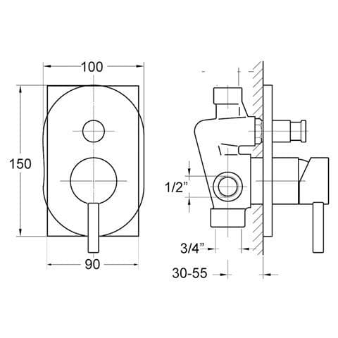 waterware-carbon-oval-diverter-mixer-black-spec-sheet